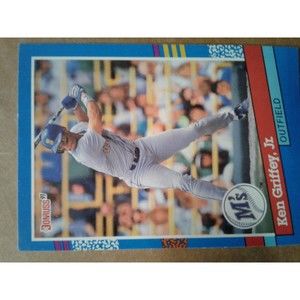 KEN GRIFFEY JR 1991 OUTFIELD DONRUSS 77 BASEBALL Error Card No Dot INC Griffy